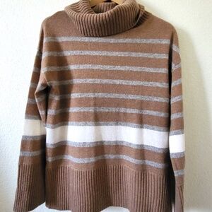 Unworn Magaschoni Cashmere Striped Turtleneck Sweater